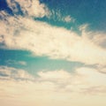 Blue sky, clouds and sun light background Royalty Free Stock Photo