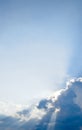 Sun ray, blue sky & clouds. Royalty Free Stock Photo