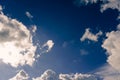 Blue sky with clouds and sun shines bright Royalty Free Stock Photo