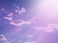 Blue sky clouds the sun sunlight Royalty Free Stock Photo