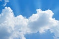 Blue sky clouds and sunbeam Royalty Free Stock Photo