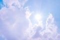 Blue sky with clouds sunlight Royalty Free Stock Photo