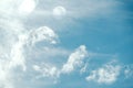 Blue Sky and Clouds on Sunny Day with Bokeh and Flair Lighting Royalty Free Stock Photo