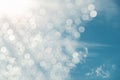 Blue Sky and Clouds on Sunny Day with Bokeh Royalty Free Stock Photo