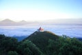 blue sky with the clouds on the top of andong peak, Magelang Central Java Indonesia Royalty Free Stock Photo