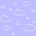 Blue sky with clouds, vector seamless background Royalty Free Stock Photo