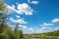 Blue sky with clouds in vertical background Royalty Free Stock Photo