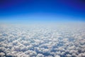 blue sky clouds view from aircraft airplane sunny day Royalty Free Stock Photo