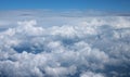 Blue sky and clouds, View from window of airplane