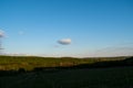 Vineyards, landscapes with horizon. Blue sky with clouds. Royalty Free Stock Photo