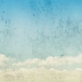 Blue sky with clouds vintage background Royalty Free Stock Photo