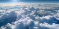 Blue sky and clouds with wide angle stratosphere view.Macro.AI Generative