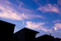 Blue sky cloudy abstract background, Black building Royalty Free Stock Photo