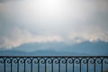 Blue sky cloudy day with Decoration element of stairs handrails or balcony hope positive and calm spiritual concept