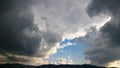 Blue sky and cloudy sky, black rain cloud