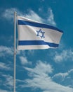 Blue sky cloudy white background wallpaper israel flag country national star shape symbol sign jewish