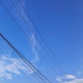 BLUE SKY WITH COMPLICATED WIRES