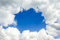 Blue sky for copy space and beautiful fluffy cloud. Best summer sky photo background for text Royalty Free Stock Photo