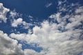 Blue sky covered with cumulus clouds