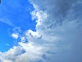 the blue sky is covered with wisps of clouds Royalty Free Stock Photo