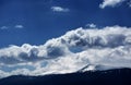 High in the clouds with the flight of the birds. Royalty Free Stock Photo