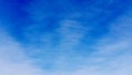 The blue sky day shot with plane puffy clouds. Royalty Free Stock Photo