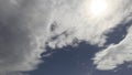 blue sky and dense white clouds