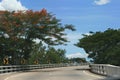 Blue sky and empty curved road Royalty Free Stock Photo