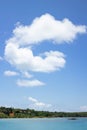 Blue sky with enormous cloud over the sea at Koh Mak in Trat, Thailand. Perfect background for ocean travel.