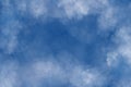 Blue Sky with Feathery Clouds Forming a Circular Frame Royalty Free Stock Photo