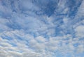 Blue sky filled with cumulunimbus clouds in southern Brazil