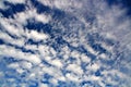 Blue sky with fleecy clouds Royalty Free Stock Photo