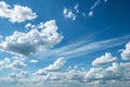 Blue Sky with Fleecy Clouds Royalty Free Stock Photo