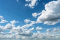 Blue Sky with Fleecy Clouds Royalty Free Stock Photo
