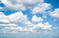 Blue sky with fluffy clouds in summer, cloudscape Royalty Free Stock Photo