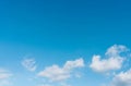 Blue Sky and Fluffy Clouds in Spring, Clear Sky in Sunny day Summer,Horizon Beautiful Nature for Environmental or Earth Day Banner Royalty Free Stock Photo