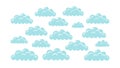 Blue Sky Fluffy White Clouds Seamless Pattern, vector design Generative AI Royalty Free Stock Photo