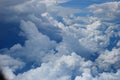 Blue sky fluffy white clouds on summer season bright clear skyline with beautiful cloudscape. Panorama blue sky clouds pattern on Royalty Free Stock Photo