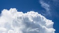 Blue sky fluffy white clouds on summer season bright clear skyline with beautiful cloudscape. Panorama blue sky clouds pattern on Royalty Free Stock Photo