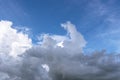 Blue sky fluffy white clouds on summer season bright clear skyline with beautiful cloudscape. Panorama blue sky clouds pattern on Royalty Free Stock Photo