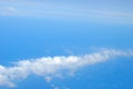 Blue sky fluffy white clouds on summer season bright clear skyline with beautiful cloudscape. Panorama blue sky clouds pattern on Royalty Free Stock Photo