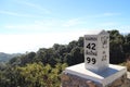 Blue sky, fog sea, foggy, mountain, milestone Royalty Free Stock Photo