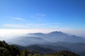 Blue sky, fog sea, foggy, mountain Royalty Free Stock Photo