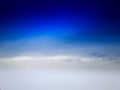 Blue sky with foggy empty winter landscape background