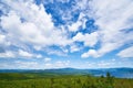 Blue sky forest mountain sumava lipno