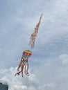 Blue Sky Fresh Air Outdoor Flying Long Kite Train Colorful Octopus Royalty Free Stock Photo