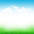 Blue sky and green field Royalty Free Stock Photo