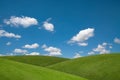 Blue sky green fields