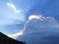 The blue sky and the green mountain pleasent look