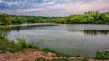 Beautiful weather and view at the pond  at a small town of Tronoh Royalty Free Stock Photo